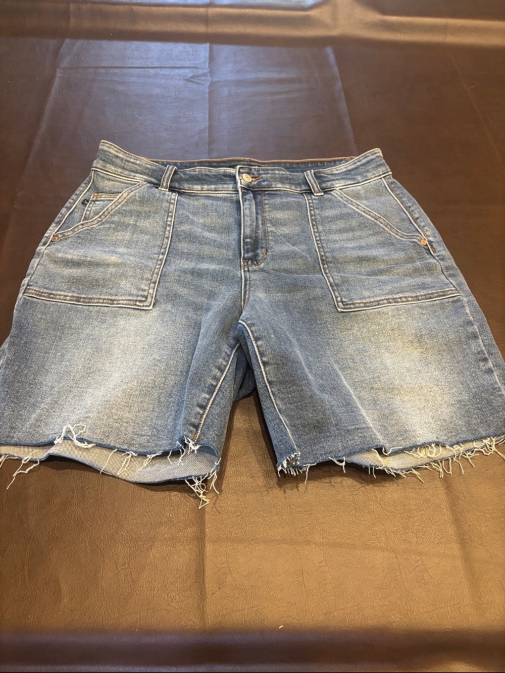 Judy Blue Light Blue Frayed Hem Jean Shorts